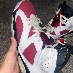 Men's Red and White Sneakers